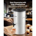 thumbnail image 4 of VEVOR Ice Tea Dispenser 4 Gal/15L for Iced Tea Juice Coffee 304 Stainless Steel, 4 of 9