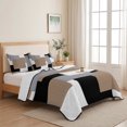 thumbnail image 5 of Queen Quilt Set 90''x96'', Brown Black Grey Lightweight Bedspread Coverlet with 2 Pillow Shams, Middle Century Irregular Geo Abstract Art Breathable All Season Quilt Bedding for Bedroom/Guest Room, 5 of 9