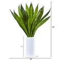 thumbnail image 3 of Nearly Natural 22” Sansevieria Artificial Plant in White Vase, 3 of 3