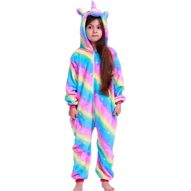 Pijamas de franela para niños, ropa de dormir de invierno, conjuntos de pijamas de unicornio, punto de Panda, Animal, pijama infantil xuanjing unisex