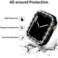 thumbnail image 4 of Case Compatible with Apple Watch Series 7 45mm, Hard PC Bling Rhinestone Plating Watch Cover Full Edge Bumper Frame (Without Screen Protector) for iWatch Series 7, Black, 1 Pc, 4 of 5