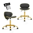thumbnail image 6 of Ergonomic Saddle Stool Salon Stool with Backrest - Hydraulic Adjustable Rolling Office Chair, Soft Cushion & Wheels for Home, Dental, Tattoo Salon, 6 of 8