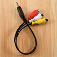 thumbnail image 4 of 2.5mm Mini AV Male to 3RCA Female M/F Audio Video Cable Stereo Jack Adapter Cord, 4 of 5