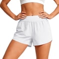 thumbnail image 2 of longantii Womens Athletic Shorts Quick Dry High Waisted Workout Running Shorts Modern Fit Mesh Liner Dolphin Shorts with Multi-Pocket White S, 2 of 6