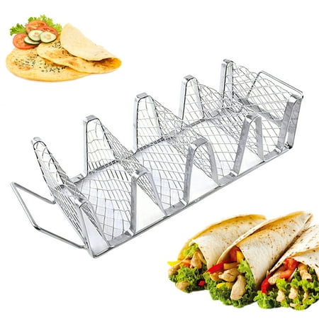 

Yanerim Stainless Steel Taco Holders Taco Shell Holder Stand for Oven Baking Rust-Proof Taco Tray Plates Holds 4 Tacos Rack for Crispy Shells