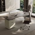 thumbnail image 4 of Reception Small Office Desk Organizers Study Modern Modern Workflow Computer Desks Drawers Scrivania Ad Angolo Office Furniture My Lux Decor Round, 4 of 9