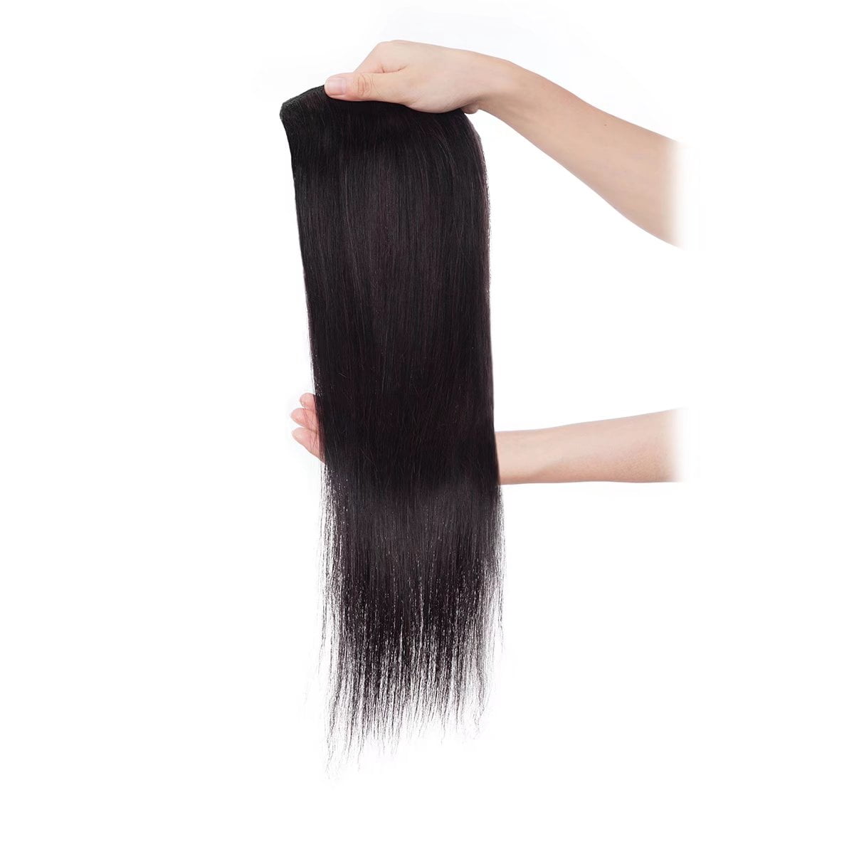 MY-LADY Clip in 100% Remy Human Hair Extensions 12Pcs Full Head Weft Highligh Hairpiece Long Straight #1B Natural Black 20inch