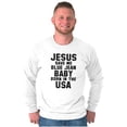 thumbnail image 3 of Jesus Save Me Baby Born in the USA Long Sleeve TShirt Men Women Brisco Brands L, 3 of 6