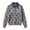 Grey, variant on Womens Denim Collar Dot Print Loose Knit Pullover Sweater, Polka Dot Collared Long Sleeve Soft Knit Pullover Top, Relaxed Loose Knit Sweater with Denim Collar for Fall Winter Daily Wear Black