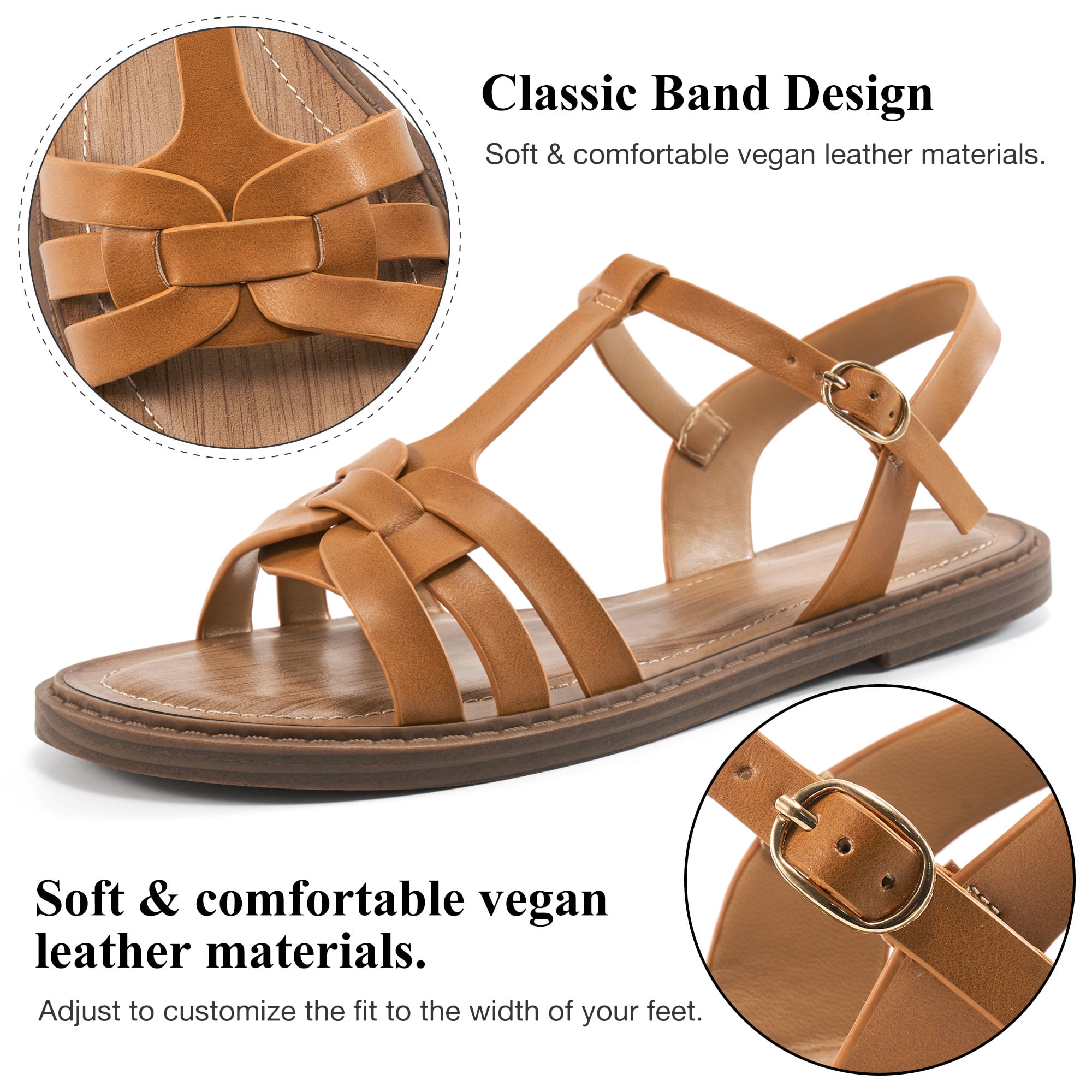 Flat Sandals for Women Comfortable Walking Summer Beach Womens Sandals