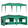 thumbnail image 3 of 10'x20' Heavy Duty Carport Car Pop Up Canopy Garage Outdoor Boat Shelter Party Tent with Sidewalls and Rollable Windows Green, 3 of 8