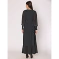 thumbnail image 3 of DressBerry Women's Solid Floor Length Georgette Dress Puff Sleeves Tiered Summer Wear Flared Maxi Dress, 3 of 7