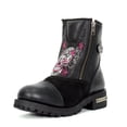 thumbnail image 5 of Hot Leathers BTL1009 Ladies Black Double Zip Sugar Skull Cap Toe Leather Boot 10, 5 of 9