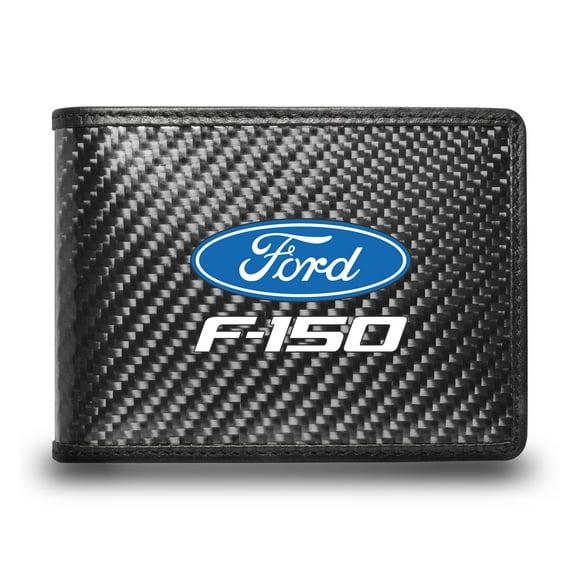 Ford F-150 Black Real Carbon Fiber Leather RFID Blocking Bi-fold Wallet