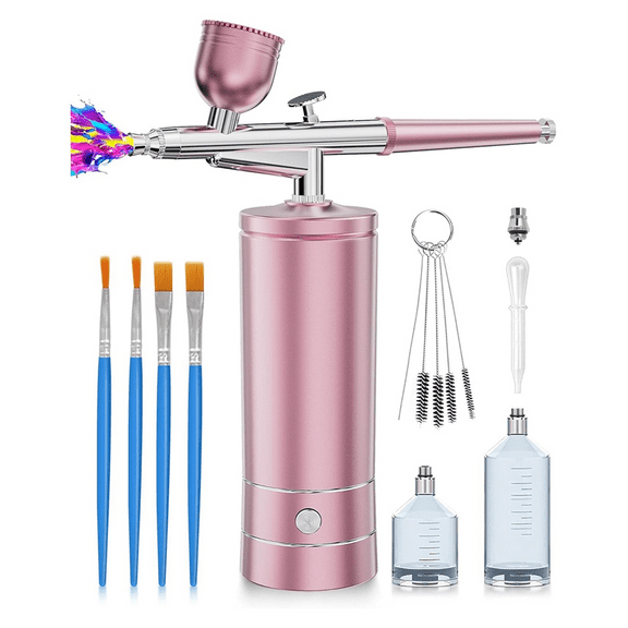 Airbrush Kit with Compressor, Portable Nail Spraygun, Rechargeable Cordless Airbrush Set, Handheld Airbrush Machine B