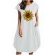 thumbnail image 1 of Vestido suelto de manga corta informal con estampado floral de algodón y lino de verano para mujer con bolsillo y cuello redondo Pompotops  ghjkhdj12048, 1 of 6