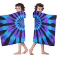 thumbnail image 4 of Blue Purple Tie Dye Pattern Hooded Bath Towel，50"x30" for Ages 3 To 12 Kids, Quick Dry Lightweight Soft Microfiber Hood Beach Towel Cover Up for Kids, 4 of 7