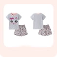 thumbnail image 3 of Emy Dola 2-7T Kid Girls Short Sleeve Graphic Print T-Shirt and Short Sets Tollder Casual 2-Pieces Summer Outifs, 3 of 7
