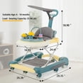 thumbnail image 2 of YYUAN 5-in-1 Baby Walker for Boys and Girls, Adjustable Infant Walkers with Wheels, Green, 2 of 9
