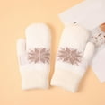 thumbnail image 2 of GDREDA Winter Jacquard Thermal Knitted Mittens for Extreme Cold Weather Outdoor Activities with Windproof Warmth and Touchscreen Compatibility White,One Size, 2 of 3