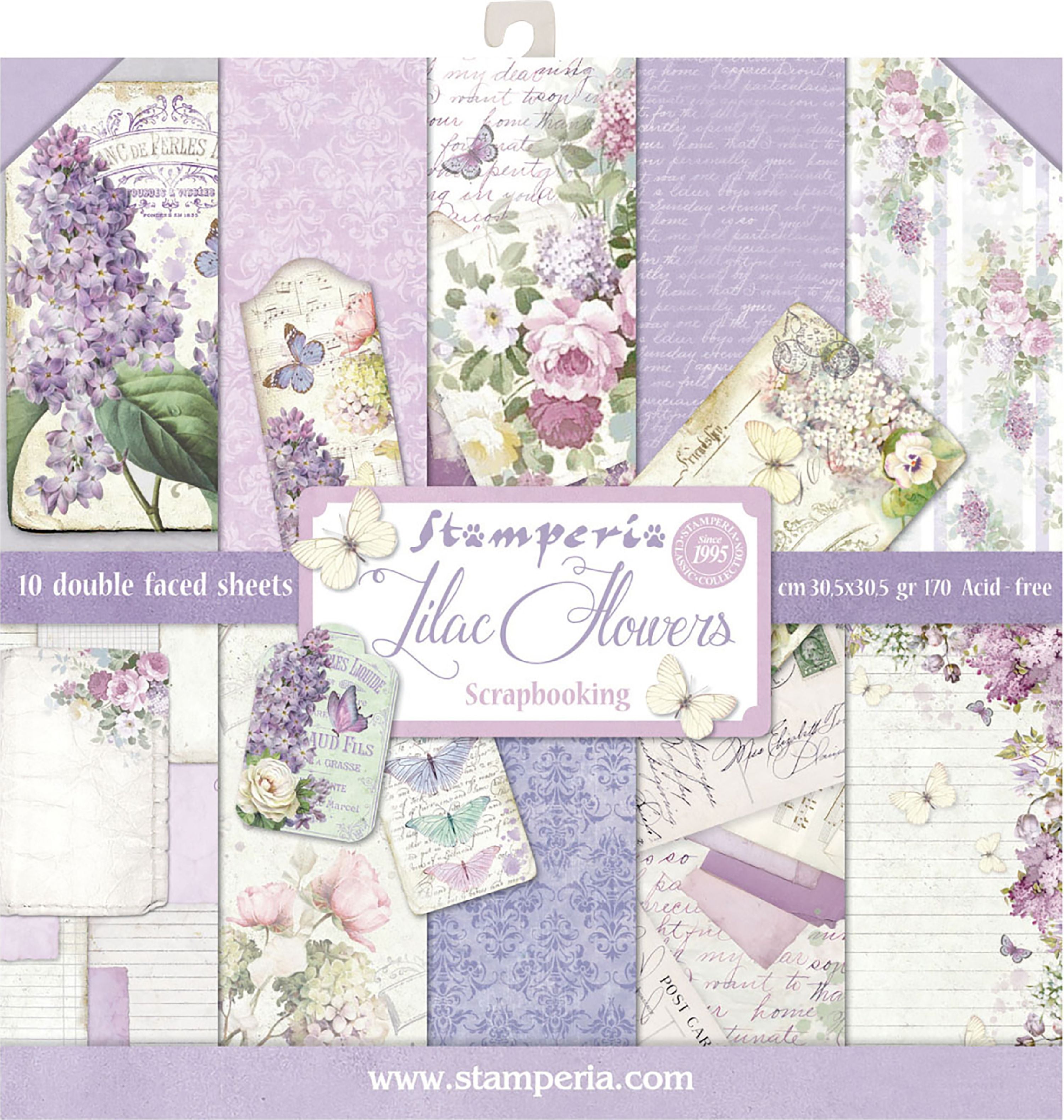 10 Designs/1 Each Sbbl21 Stamperia Double-sided Paper Pad 12x12 10/pkg-lilac