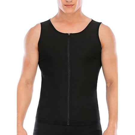 

YouLoveIt Mens Slimming Neoprene Vest Zipper Waist Trainer Sweat Sauna Vest Weight Loss Tummy Slimming Workout Body Shaper Corset