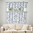 thumbnail image 4 of 3pcs Kitchen Curtain Set with Valance and 2 Tier Panels, Light Filtering Thermal Cafe Curtains for Small Window, Basement, Bathroom, Laundry Room and Dining Area Decor, Blue, 4 of 8