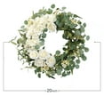 thumbnail image 4 of 20" Hydrangeas Spring Wreath for Front Door, Artificial Summer Green Wreaths with White Peony Flowers for Farmhouse Home Wedding Party Wall Windows Outdoor Decor（White）, 4 of 4