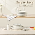 thumbnail image 4 of Gipp 11 Pcs Ceramic Nonstick Cookware Sets,Pots and Pans Set Non Stick with Removable Handle, Oven Safe to 500°F, Induction Cookware, Stackable RV Kitchen Cooking Set, 4 of 10