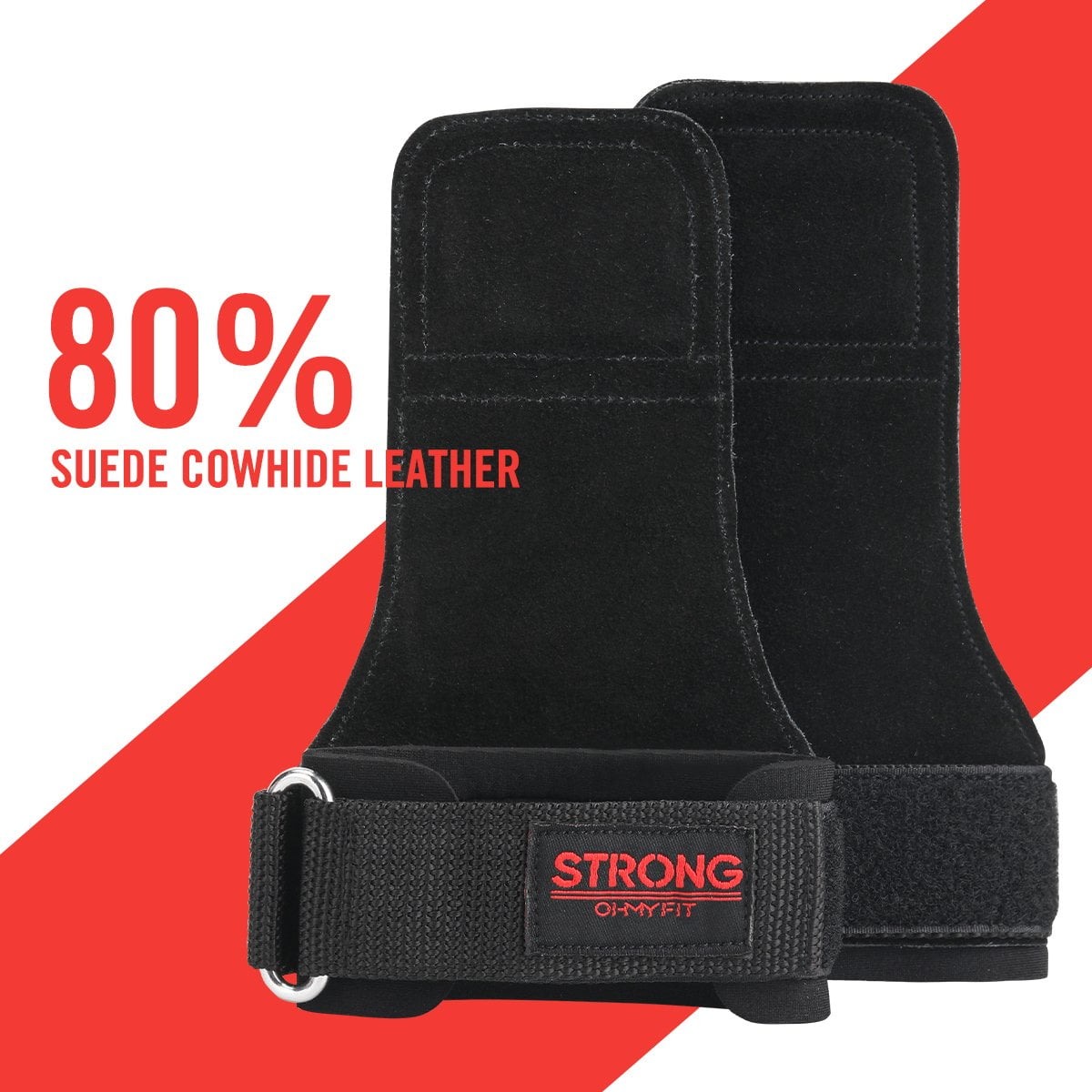 OHMY FIT Weight Lifting Grips Workout Pads With Adjustable Wrist Straps, Support Wraps for Power Lifting Pull Up Fitness Gym, Kettlebells and Cross Training for Men and Women