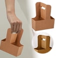 thumbnail image 4 of 10 Pack Drink Carrier with Handle 2-Cup Kraft Paperboard Cup Holder Disposable Paper Coffee Cup Holder Drinking Cup Carriers for Delivery Take Out Coffee Milk Tea Beverage Juice, 4 of 11