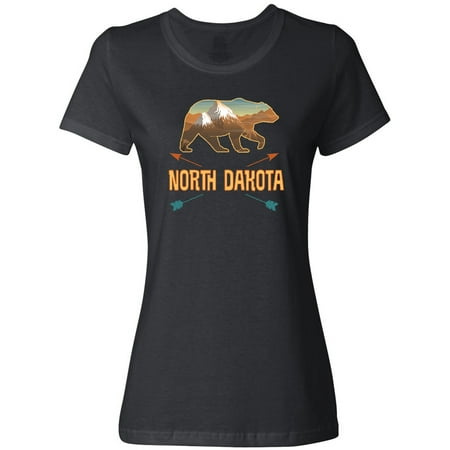 Inktastic North Dakota Vacation Bear Silhouette Women's T-Shirt