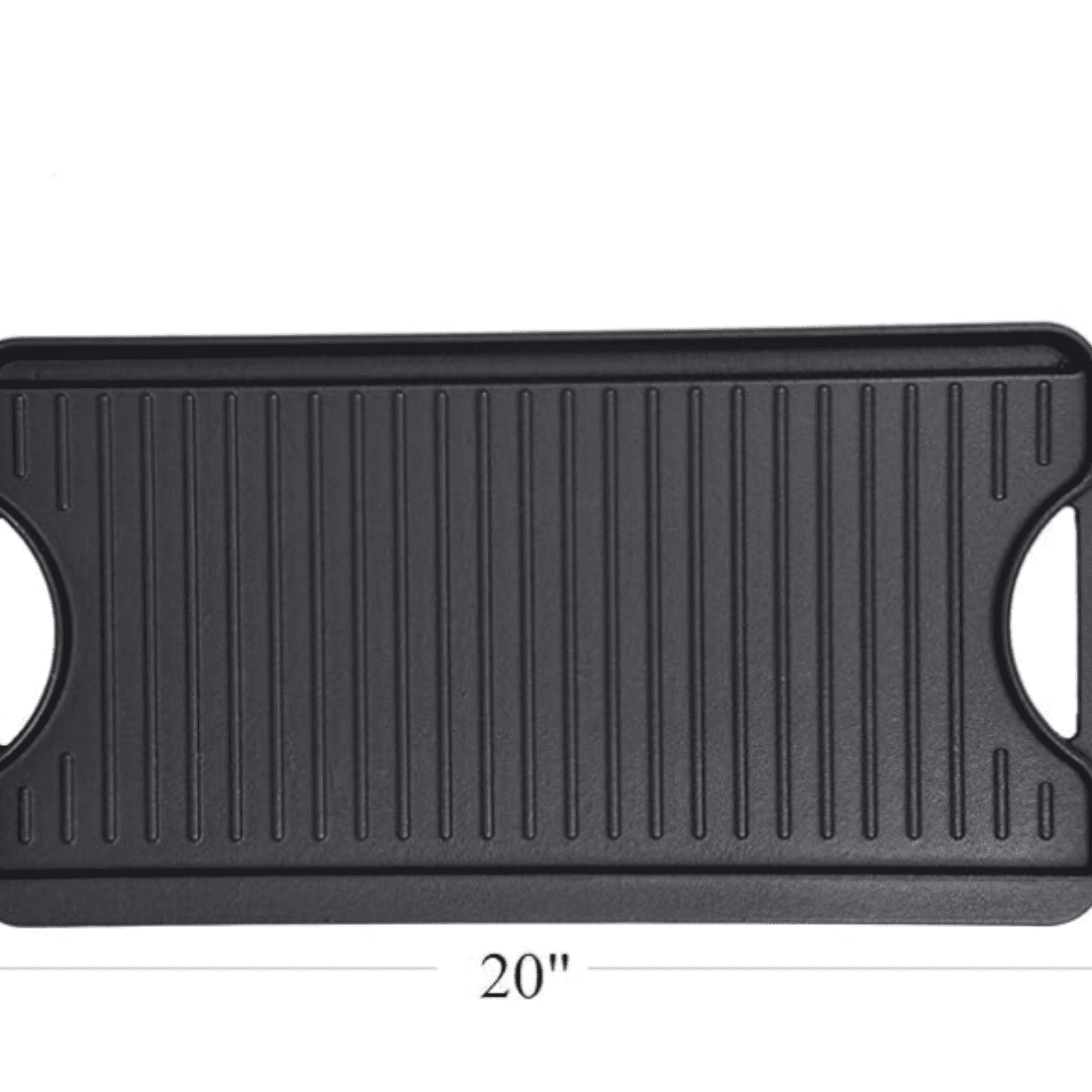 Cast Iron Reversible Griddle with Handles, 20 Inch x 10.5 Inch Big Grill Pan for Stovetop