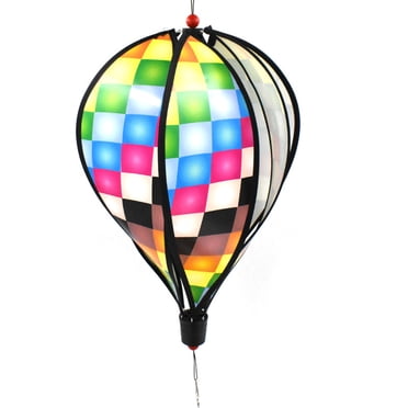 JS Heavy Duty Hot Air Balloon Wind Spinner – Mini Rainbow Panel Yard Art