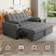 thumbnail image 2 of Asofer 3 in 1 Convertible Sofa Bed with Pull Out Couch, Storage Armrests, Adjustable Backrest, Dark Grey, 2 of 9