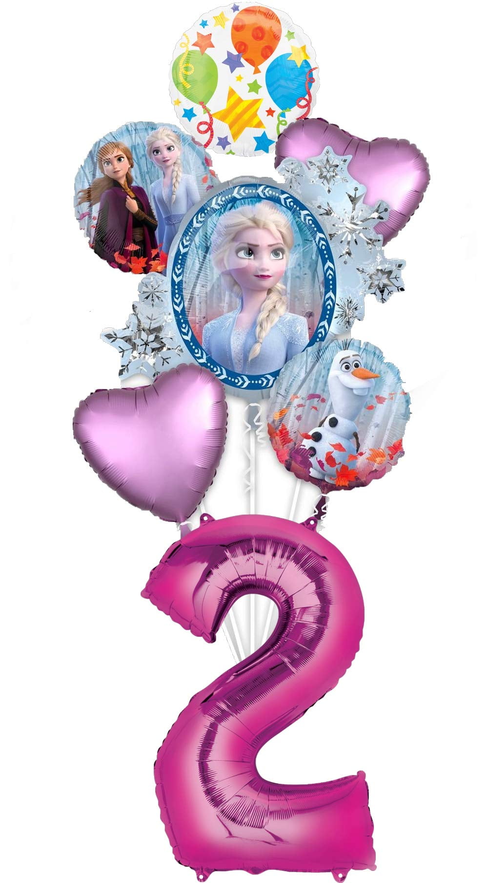 Elsa and Anna Balloon Bouquet  Blue #4 Frozen 4th Birthday Party Supplies Olaf 
