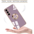 thumbnail image 2 of Compatible for Samsung Galaxy S23 Plus Case with Ring Holder Kickstand [with Magnetic] Soft TPU Shockproof Electroplated Protective Phone Case for Galaxy S23+ 5G Purple, 2 of 6