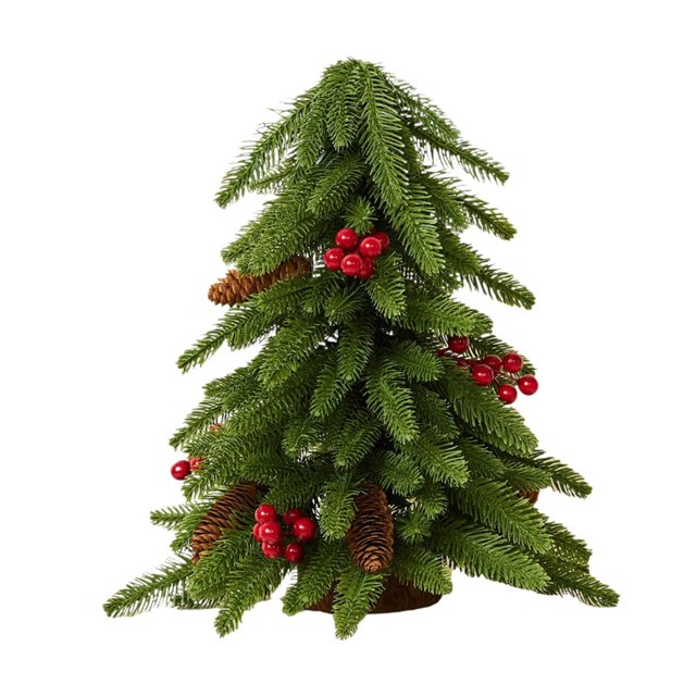 Mini de Navidad simulado de 40 cm, material de polietileno para armarios, chimeneas, adorno de mesa navideño realista multiusos Estilo C