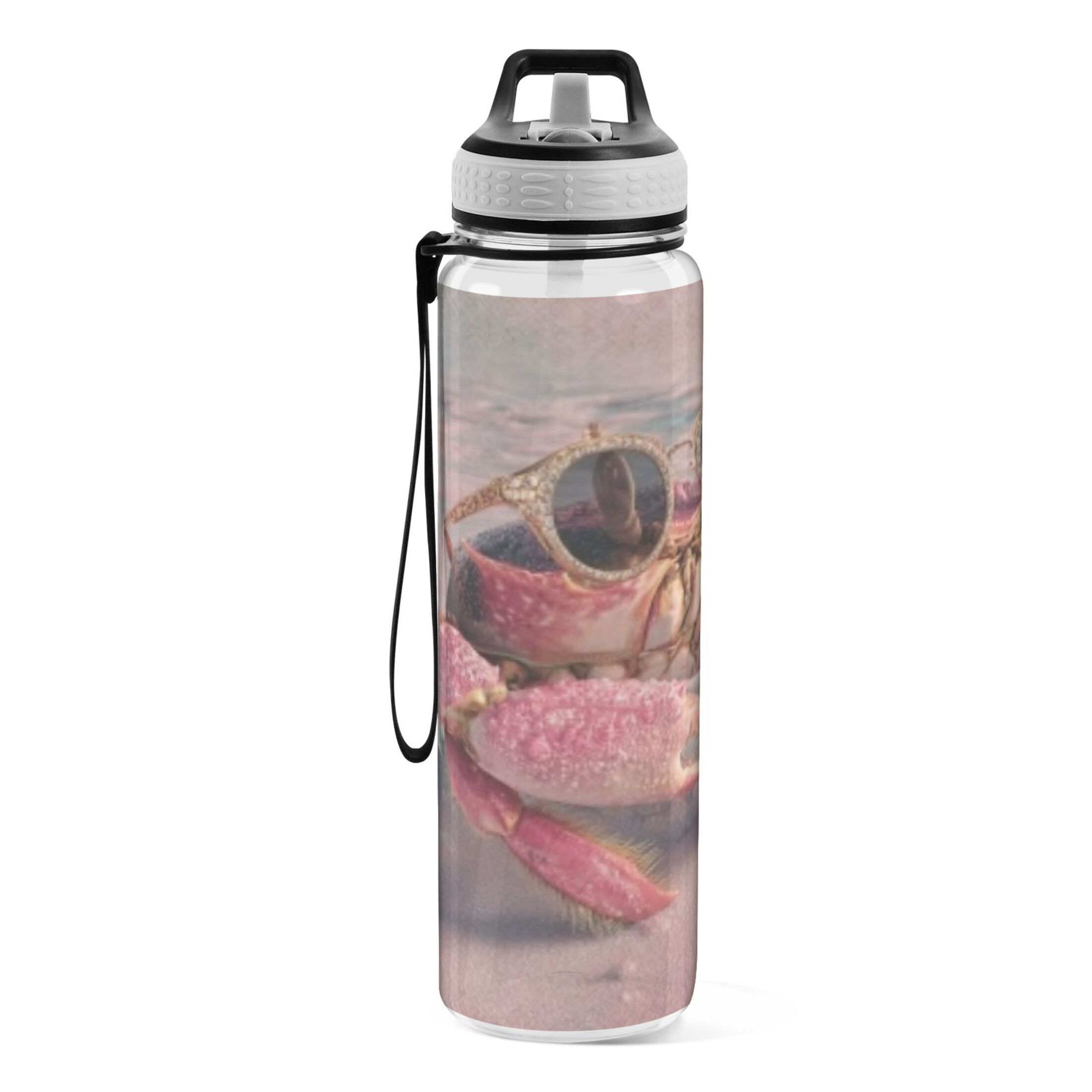 BZSMCE Sport Bottle Sleek Glass Crab Outdoor sports Water Bottle Size: 10.4x3in