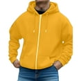 thumbnail image 5 of Mens Long Sleeve Zip-up Hoodie With Kanga Pocket Yellow 3XL, 5 of 6