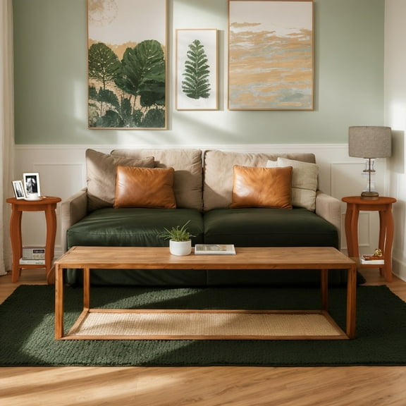 YYAo Dining Table,Side Table,Nightstand,Set of 2 15 Inch 2-Tier Round End Table with Storage Shelf-Walnut