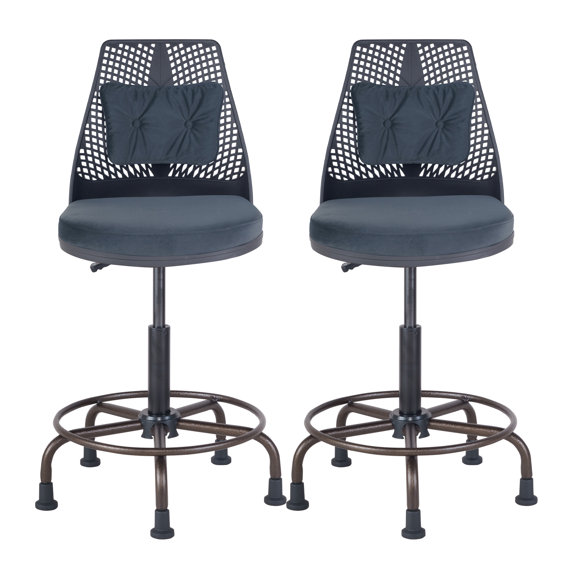 Bar Stools set of 2, Modern Style Adjustable Swivel chairs with Back
