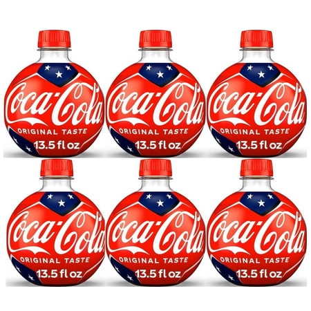Coca-Cola Classic Soda Pop Soccer Ball Orb Bottle, 13.5 fl oz, 6 Count – Limited Edition