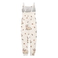 thumbnail image 5 of ZHOGXU Toddler Kids Girls Easterr Romper Sleeveless Suspenders Bunny Print Comfortable Fashion Jumpsuit With Pockets For Daily Wear,Beige,3-4 Years, 5 of 5