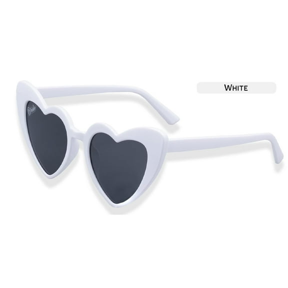 COLLECT PRESENT Light Women's Heart Shaped Sunglasses, White