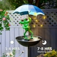 thumbnail image 6 of Waitmin Solar Bird Feeder Frog Garden Decor Landscape Light, Crackle Glass, Green, Weatherproof, Dusk Till Dawn,1 pack, 38.3 In, 6 of 8