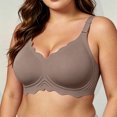 thumbnail image 7 of Qwertyu Wireless Jelly Bras for Women No Underwire Scalloped Push Up Bralettes Seamless Soft Comfort Everyday Tshirt Bra Gray 34, 7 of 7