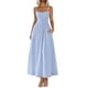 thumbnail image 1 of Vestido largo PRETTYGARDEN para mujer, estampado de verano, azul claro, 1 of 9