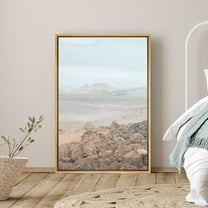 PixonSign Framed Canvas Print Wall Art Rocky Canyon in Red Desert Nature Wilderness Photography Realism Contemporary Landscape Colorful Pastel for Living Room, Bedroom, Office - 24"x36" Natural