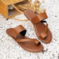 thumbnail image 7 of NOKIO Womens Sandals Slides for Women Flat Sandals for Women Summer Sandals Comfortable Leather Slides Chic Women'S Summer Flip Flops Ladies Fashion Summer Solid Color Open Toe Flat Bottom Slides, 7 of 7